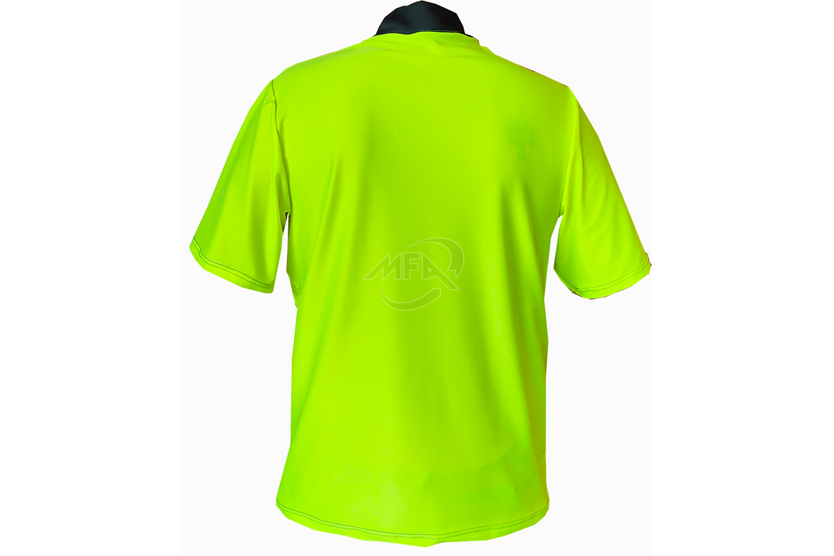 Tee-shirt de travail Pireneo RBT Jaune fluo et col gris